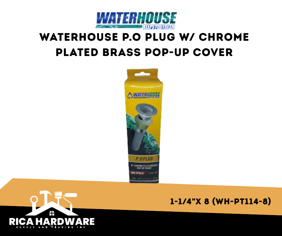 WATERHOUSE P.O PLUG W/ CHROME PLATED BRASS POP-UP COVER