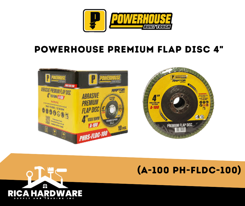 POWERHOUSE PREMIUM FLAP DISC 100x16mm (4"x5/8") A100