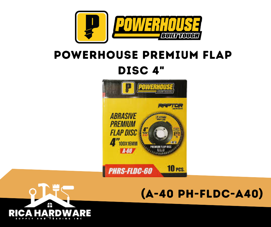POWERHOUSE PREMIUM FLAP DISC 100x16mm (4"x5/8") A40