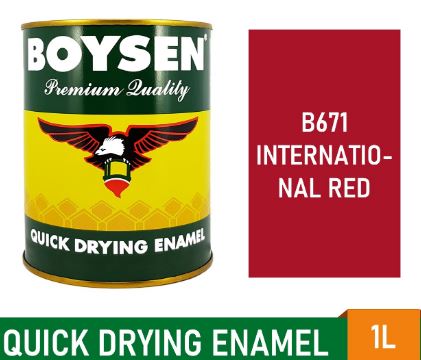 BOYSEN QUICK DRYING ENAMEL INTERNATIONAL RED 1L