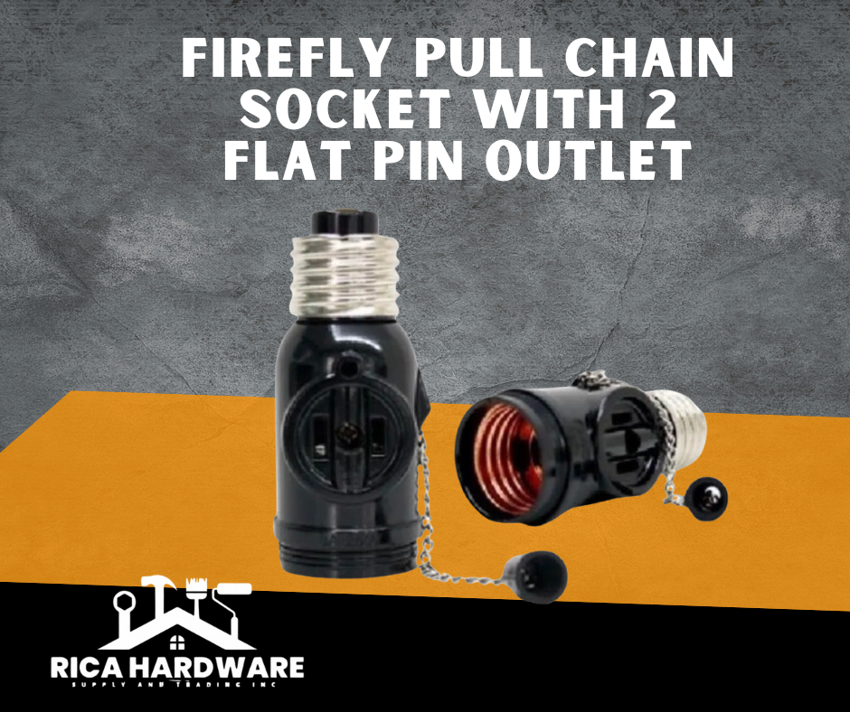 FIREFLY PULL CHAIN SOCKET WITH 2 FLAT PIN OUTLET