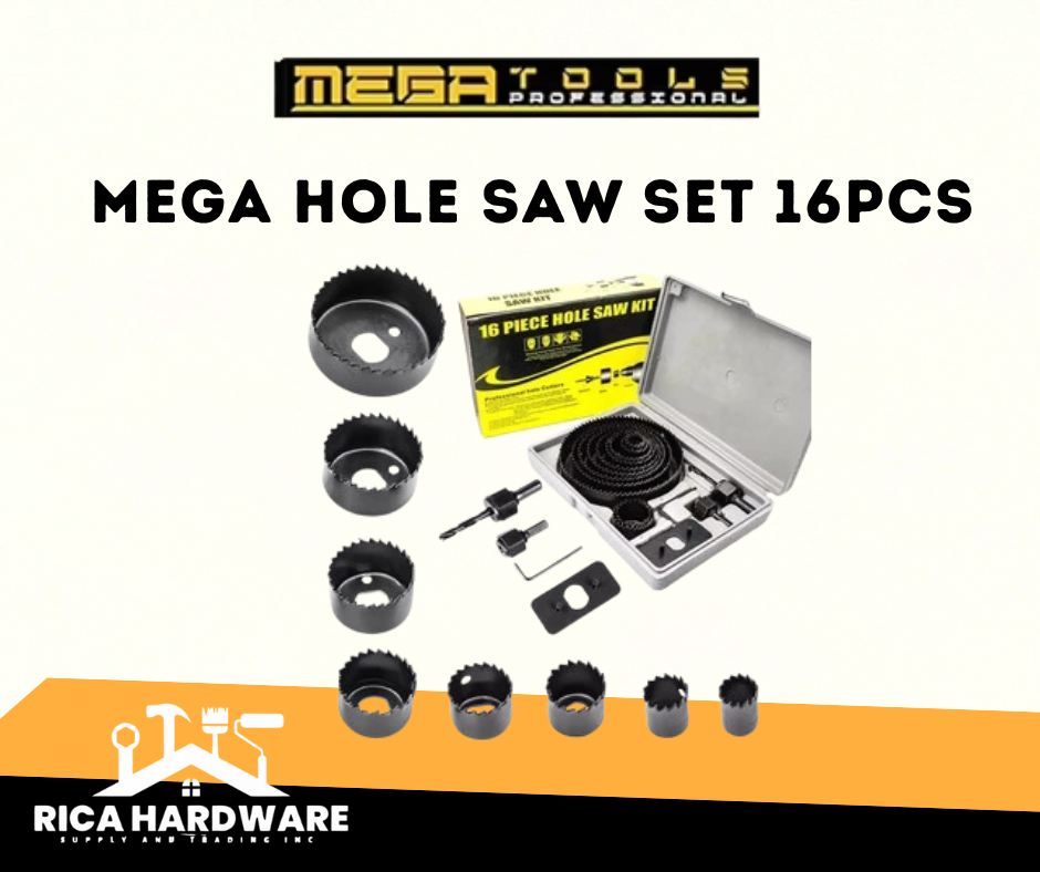 MEGA HOLE SAW SET 16PCS
