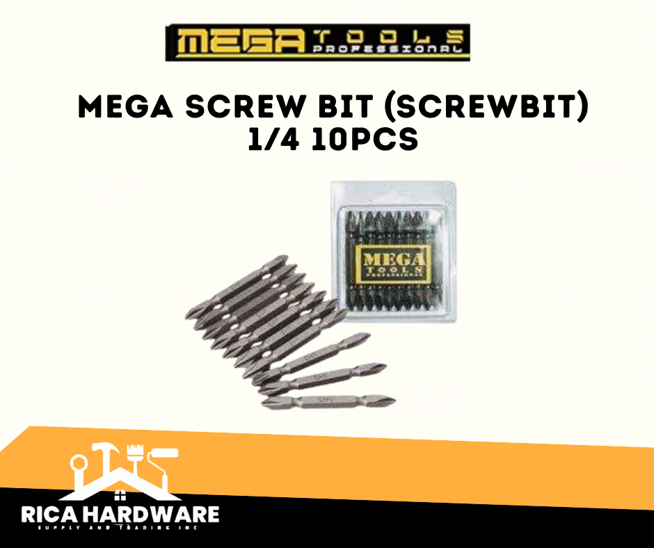 MEGA SCREW BIT (SCREWBIT) 1/4 10PCS