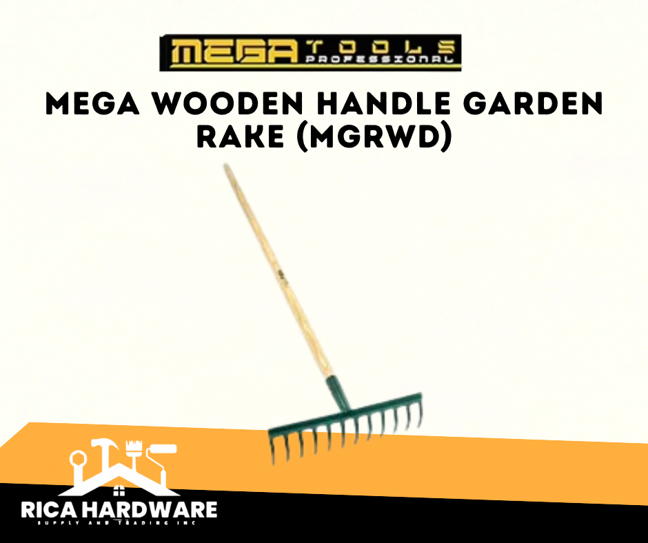 MEGA WOODEN HANDLE GARDEN RAKE (MGRWD)