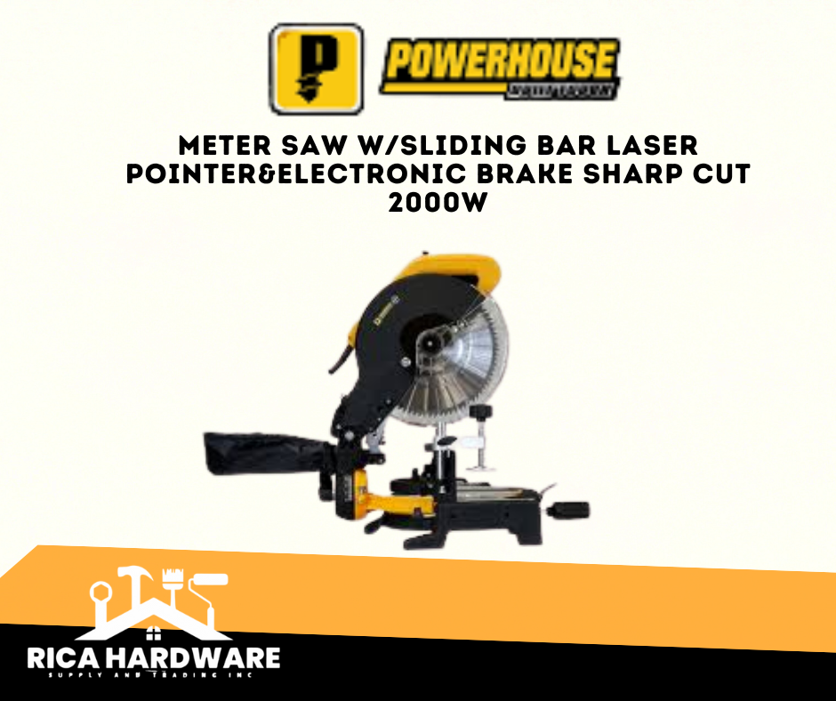 POWERHOUSE METER SAW W/SLIDING BAR LASER POINTER&ELECTRONIC BRAKE SHARP CUT 2000W (PH-MS10-SX)