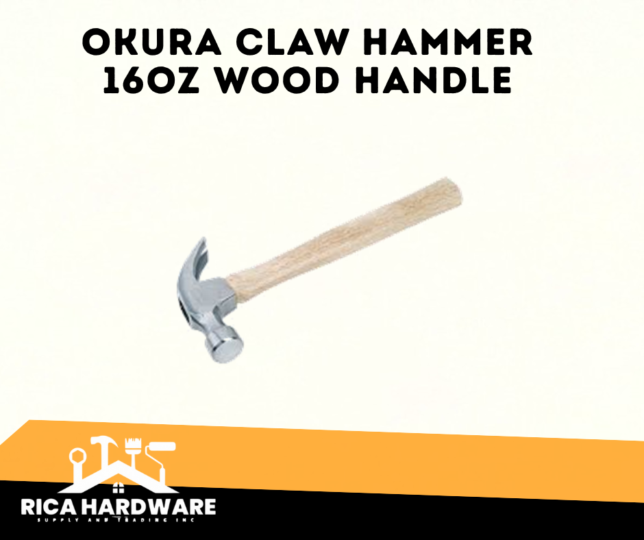 OKURA CLAW HAMMER 16OZ WOOD HANDLE