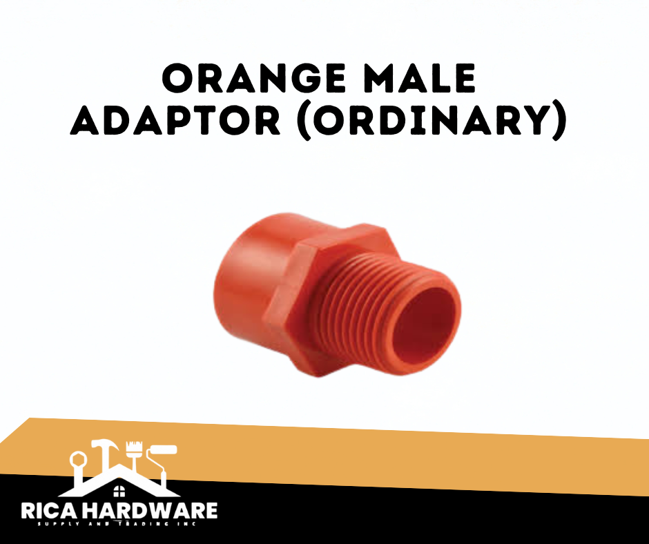 ORANGE MALE ADAPTOR (ORDINARY)