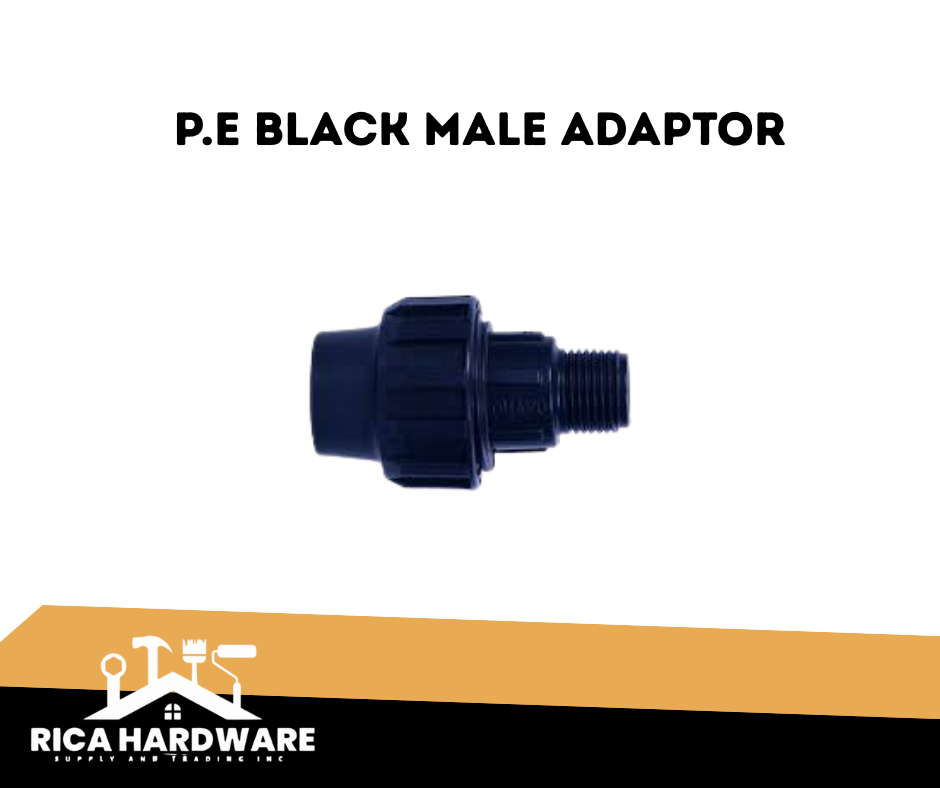 P.E BLACK MALE ADAPTOR (1/2" , 3/4")