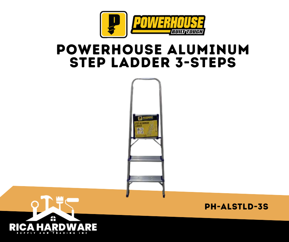POWERHOUSE ALUMINUM STEP LADDER 3-STEPS (PH-ALSTLD-3S)