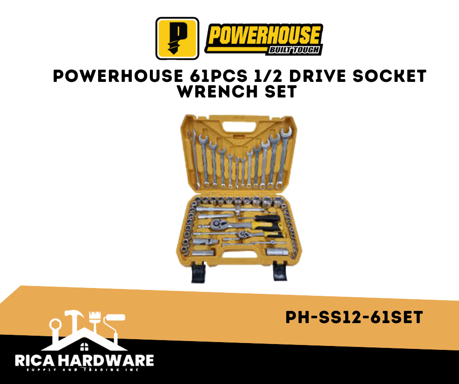 POWERHOUSE 61PCS 1/2" DRIVE SOCKET WRENCH SET (PH-SS12-12SET)