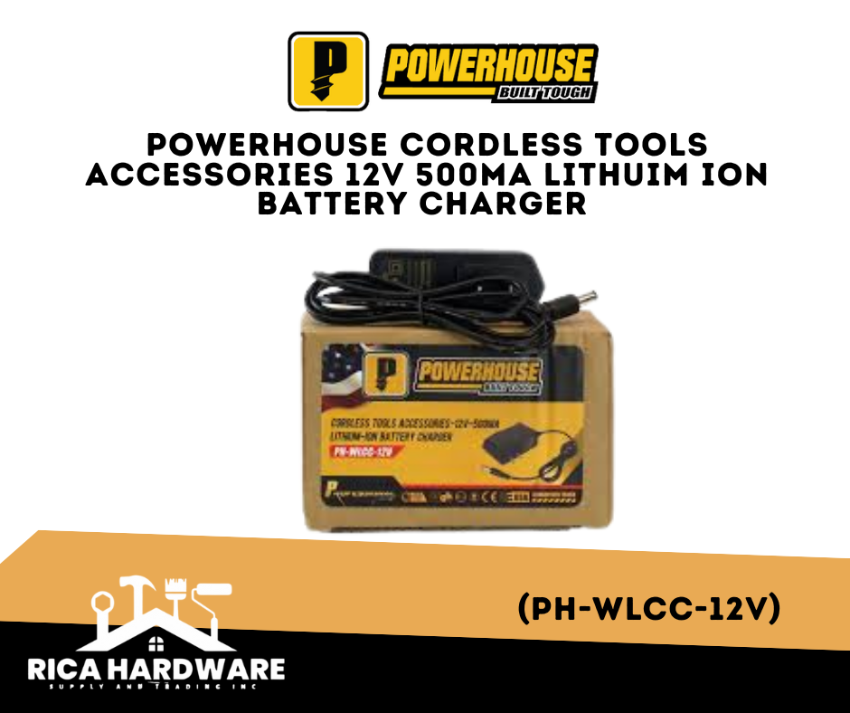 POWERHOUSE CORDLESS TOOLS ACCESSORIES 12V 500MA LITHUIM ION BATTERY CHARGER (PH-WLCC-12V)