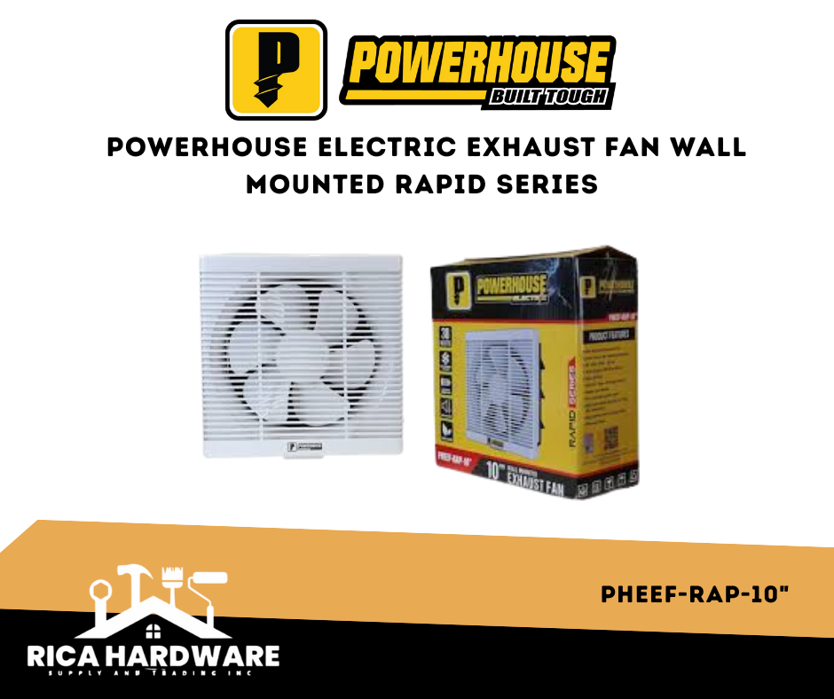 POWERHOUSE ELECTRIC EXHAUST FAN WALL MOUNTED RAPID SERIES PHEEF-RAP-10"