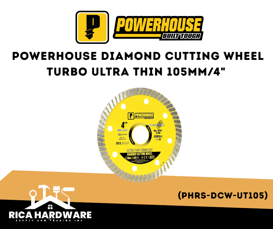 POWERHOUSE DIAMOND CUTTING WHEEL 105MM/4" TURBO ULTRA THIN