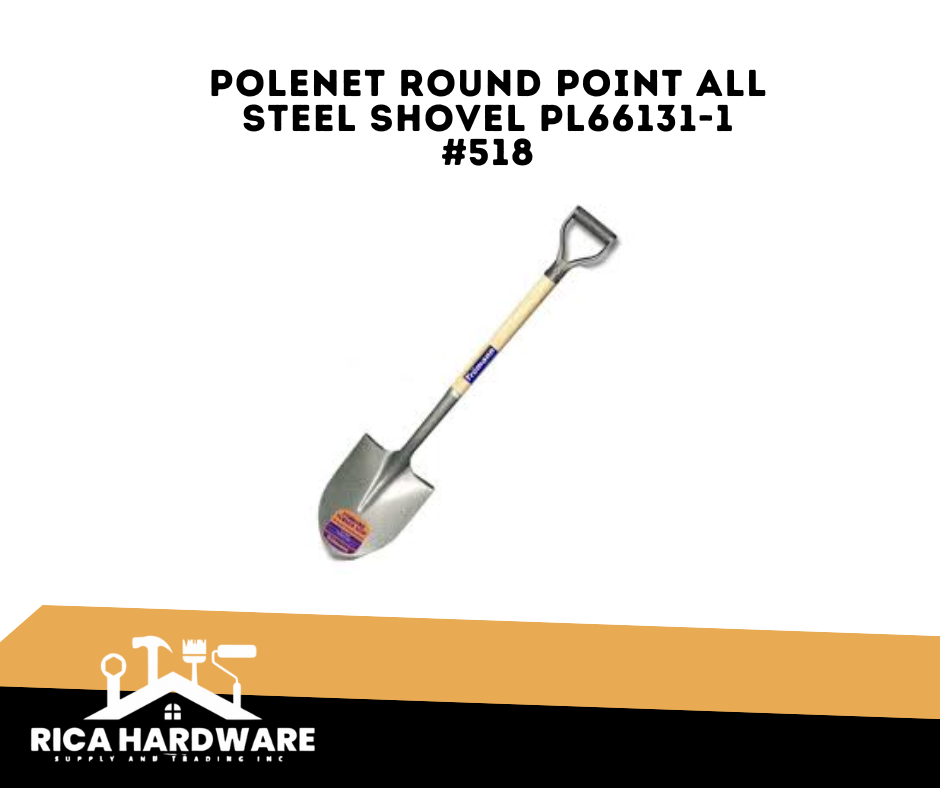 POLENET ROUND POINT ALL STEEL SHOVEL PL66131-1 #518