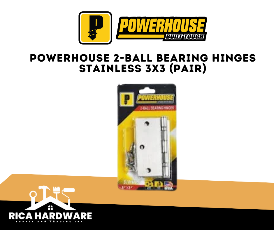 POWERHOUSE 2-BALL BEARING HINGES STAINLESS 3x3 & 4x4 (PAIR)