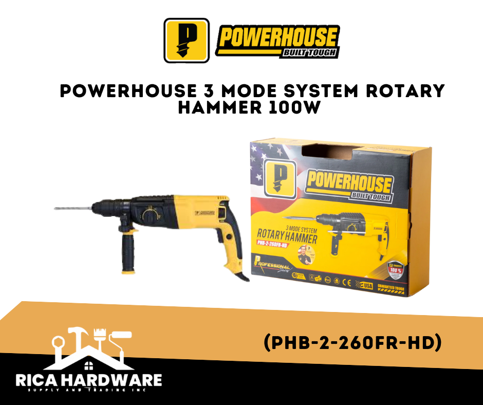 POWERHOUSE 3 MODE SYSTEM ROTARY HAMMER 1000W (PHB-2-260FR-HD)