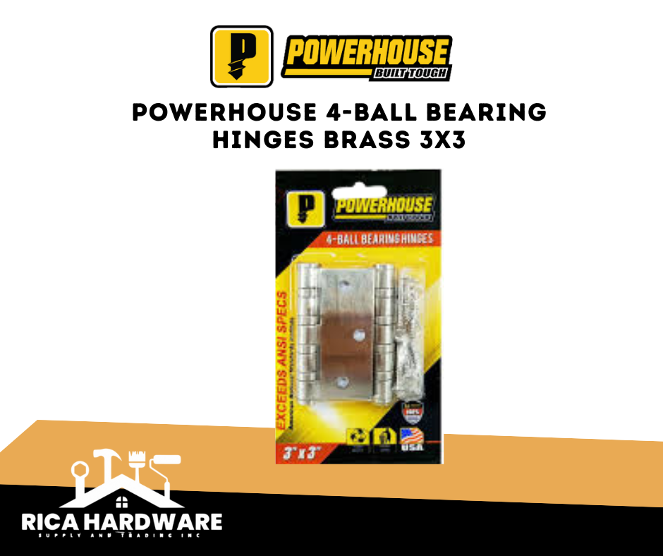 POWERHOUSE 4-BALL BEARING HINGES BRASS 3X3