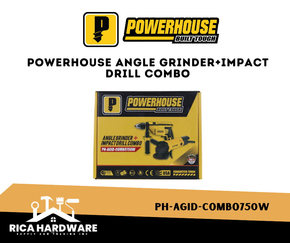 POWERHOUSE PH-AGID-COMBO750 ANGLE GRINDER+IMPACT DRILL COMBO