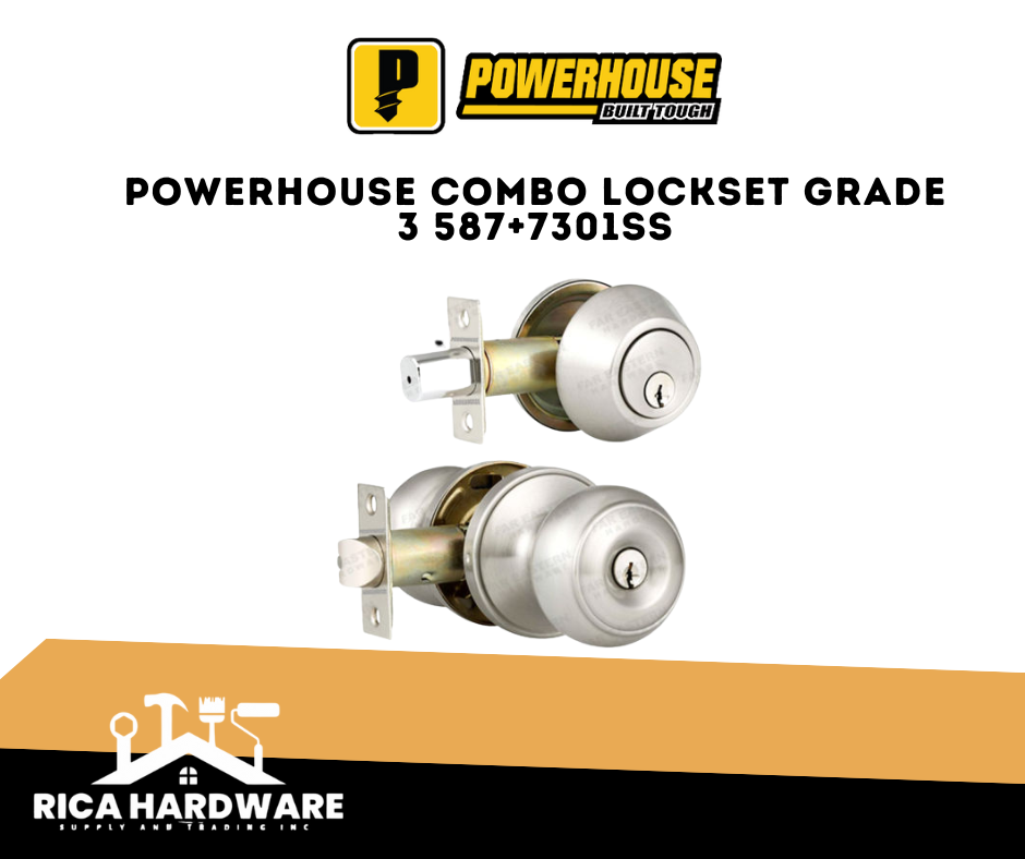 POWERHOUSE COMBO LOCKSET GRADE 3 587+7301SS
