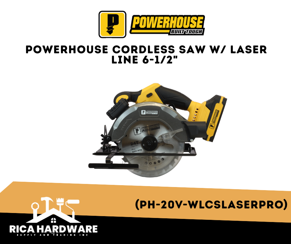 POWERHOUSE CORDLESS SAW W/ LASER LINE 6-1/2" (PH-20V-WLCSLASERPRO)