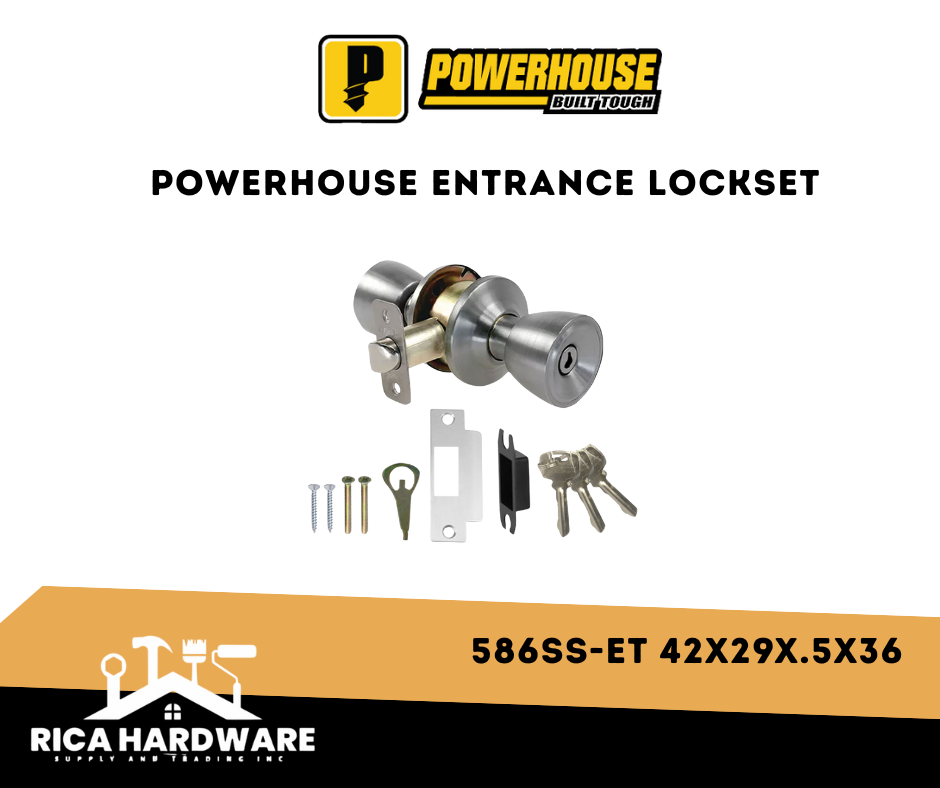POWERHOUSE ENTRANCE LOCKSET 586SS-ET 42x29x.5x36