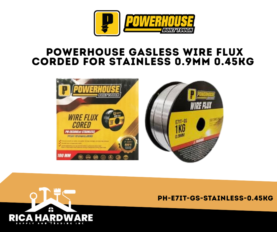 POWERHOUSE GASLESS WIRE FLUX CORDED FOR STAINLESS 0.9MM 0.45KG PH-E7IT-GS-STAINLESS-0.45KG