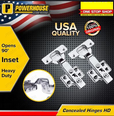 POWERHOUSE HINGES CONCEALED HINGES HEAVY DUTY C-1 OVERLAP