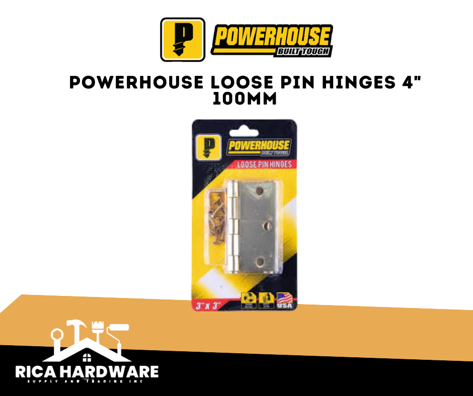 POWERHOUSE LOOSE PIN HINGES 4" 100MM