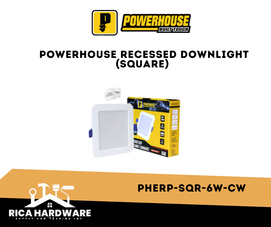 POWERHOUSE RECESSED LED DOWNLIGHT 6W COOL WHITE (SQUARE)(PHERP-SQR-6W-CW)