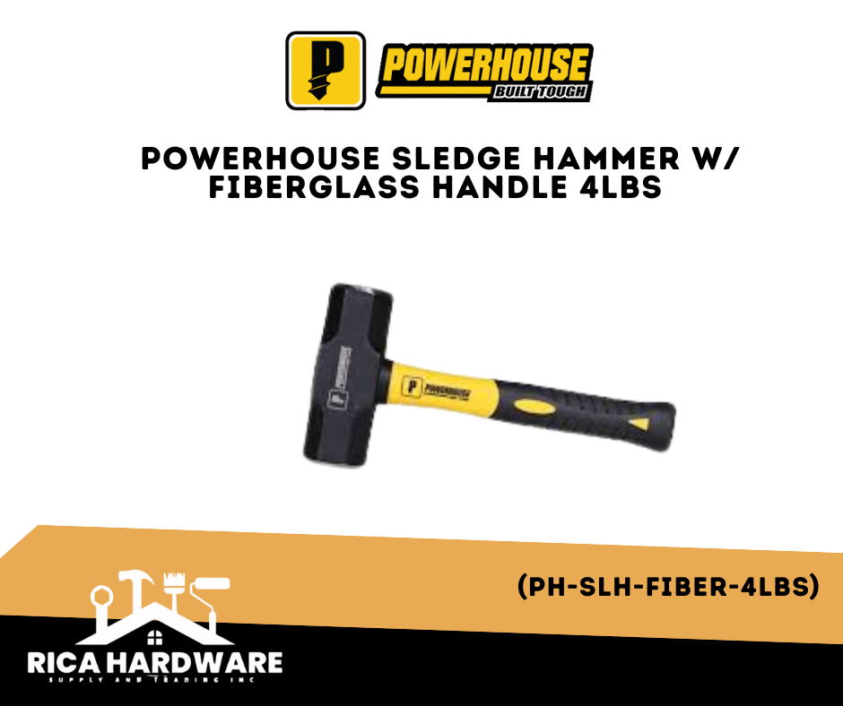 POWERHOUSE SLEDGE HAMMER W/ FIBERGLASS HANDLE 4LBS (PH-SLH-FIBER-4LBS)