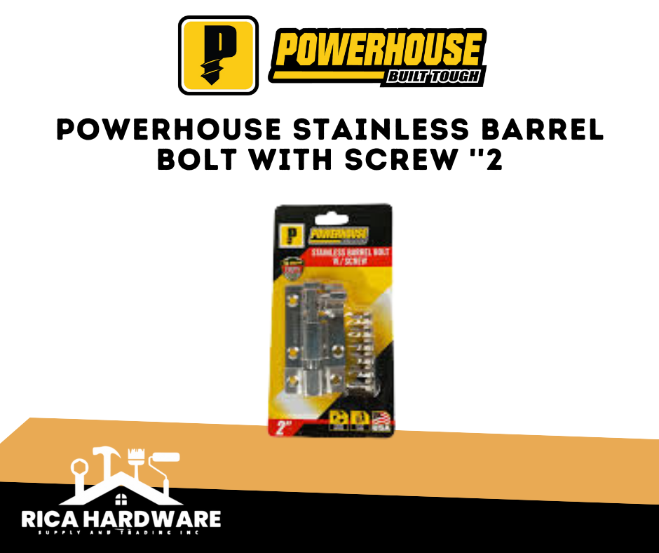 POWERHOUSE STAINLESS BARREL BOLT WITH SCREW ''2