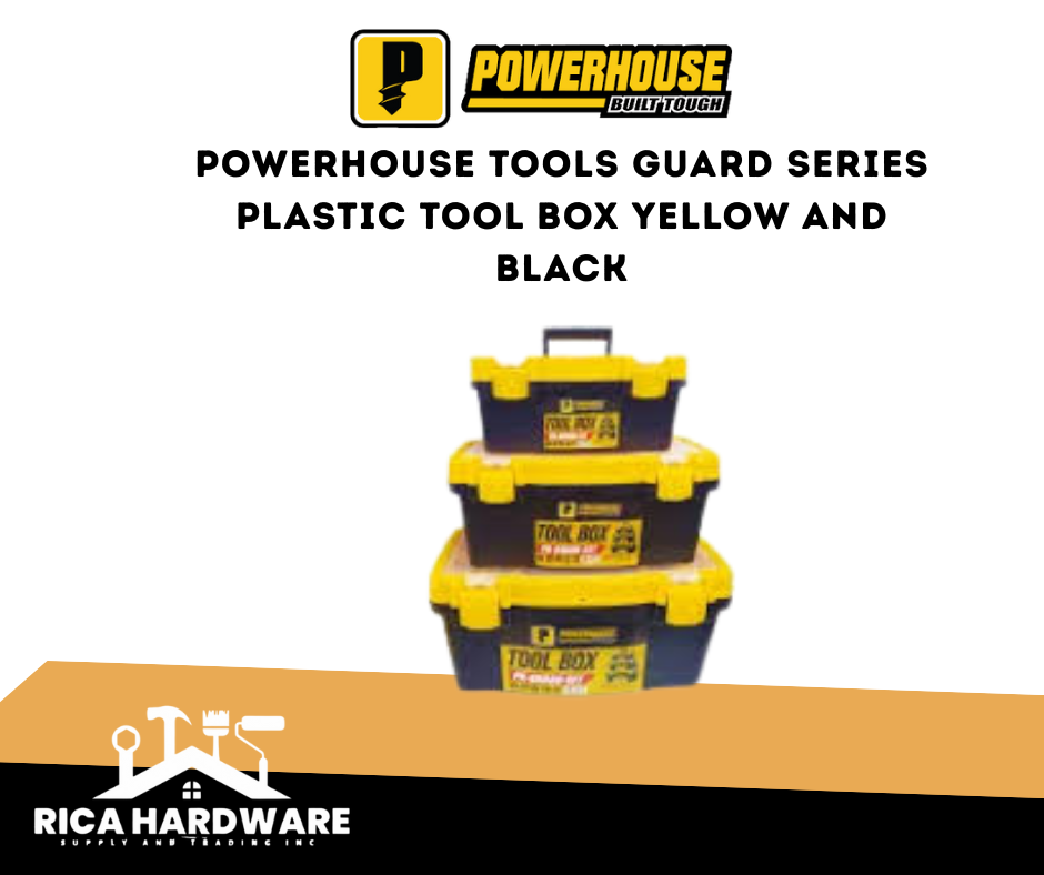 POWERHOUSE TOOLS GUARD SERIES PLASTIC TOOL BOX YELLOW AND BLACK