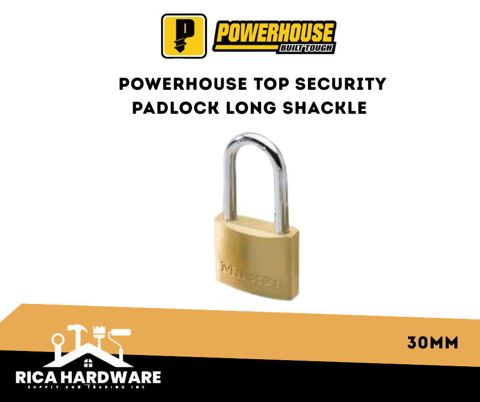 POWERHOUSE TOP SECURITY PADLOCK LONG SHACKLE 30MM