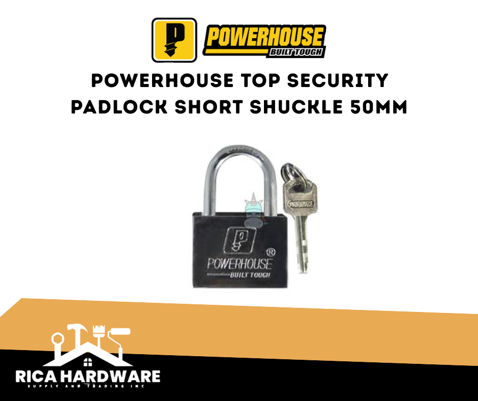 POWERHOUSE TOP SECURITY PADLOCK SHORT SHUCKLE 50MM
