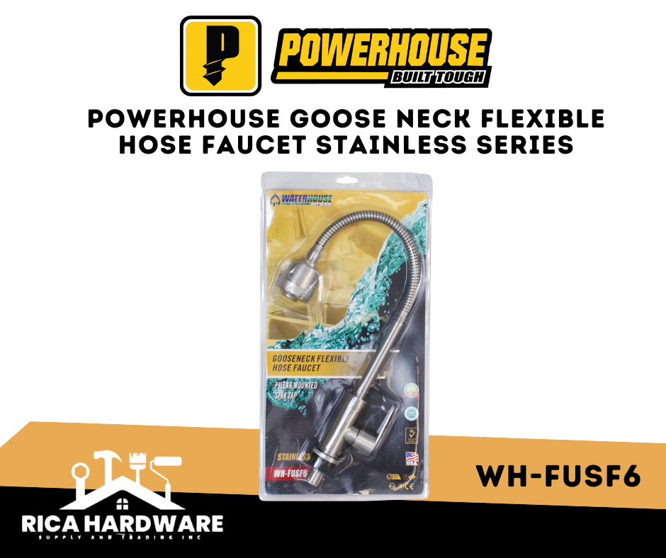 POWERHOUSE WH-FUSF6 GOOSE NECK FLEXIBLE HOSE FAUCET STAINLESS SERIES