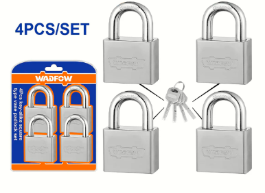 WADFOW 4PCS KEY-ALIKE SQUARE TYPE VANE PADLOCK SET 40MM (WPDS444)