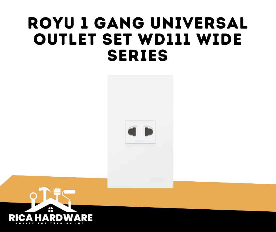 ROYU 1 GANG UNIVERSAL OUTLET SET WD111 WIDE SERIES