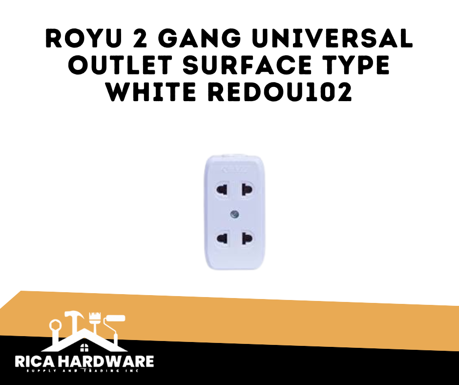 ROYU 2 GANG UNIVERSAL OUTLET SURFACE TYPE WHITE REDOU102