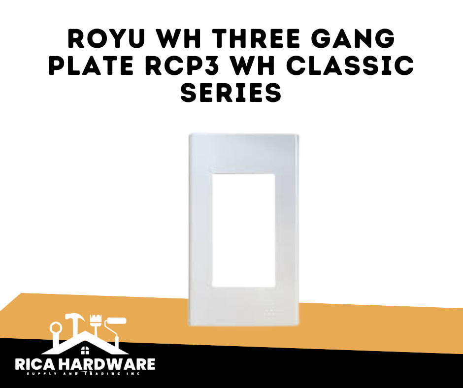 ROYU WH THREE GANG PLATE RCP3 WH CLASSIC SERIES