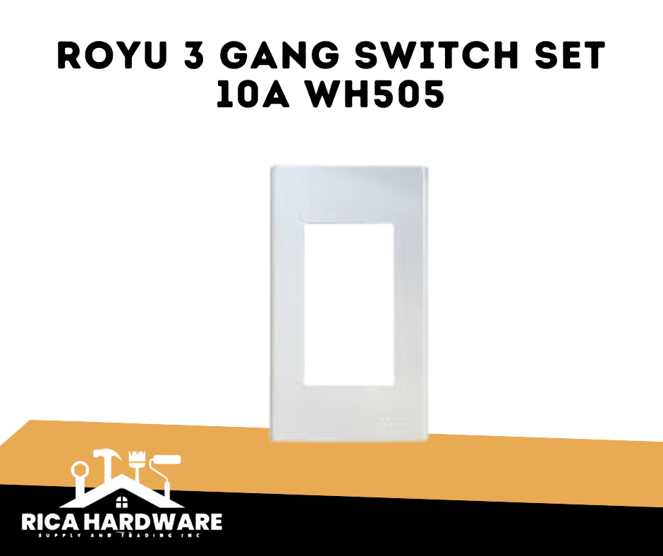 ROYU WH 3 GANG PLATE RWP3 WD WIDE SERIES