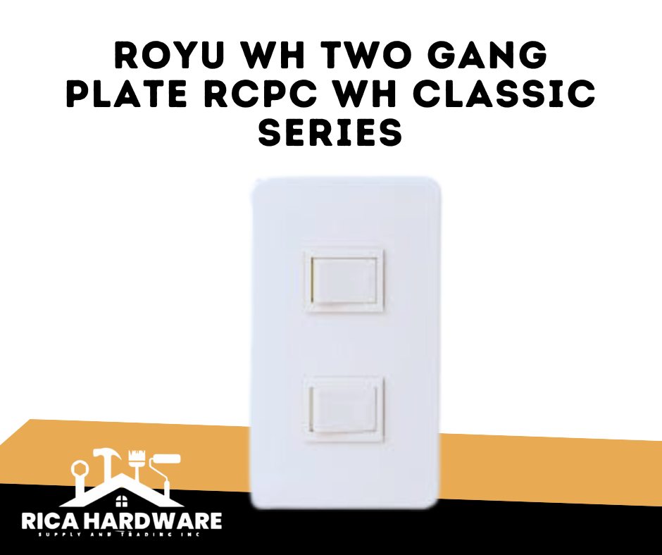 ROYU WH 2 GANG PLATE RCP2 WH CLASSIC SERIES