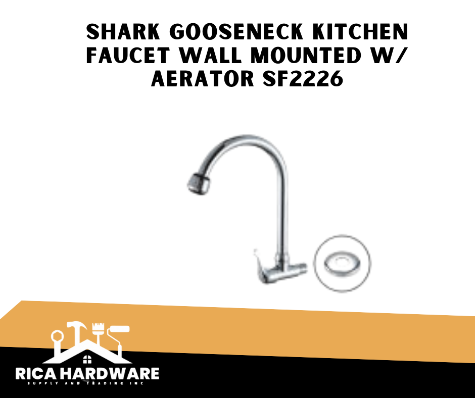 SHARK GOOSENECK KITCHEN FAUCET WALL MOUNTED W/ AERATOR SF2226