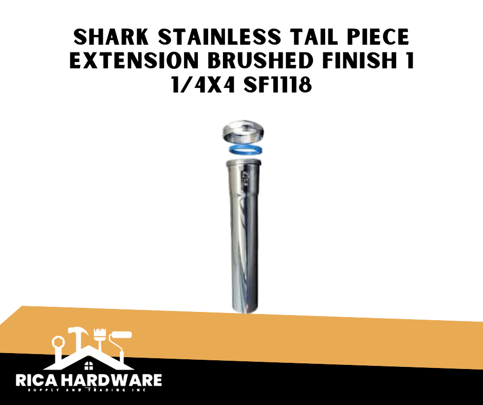 SHARK STAINLESS TAIL PIECE EXTENSION BRUSHED FINISH 1 1/4x4 SF1118