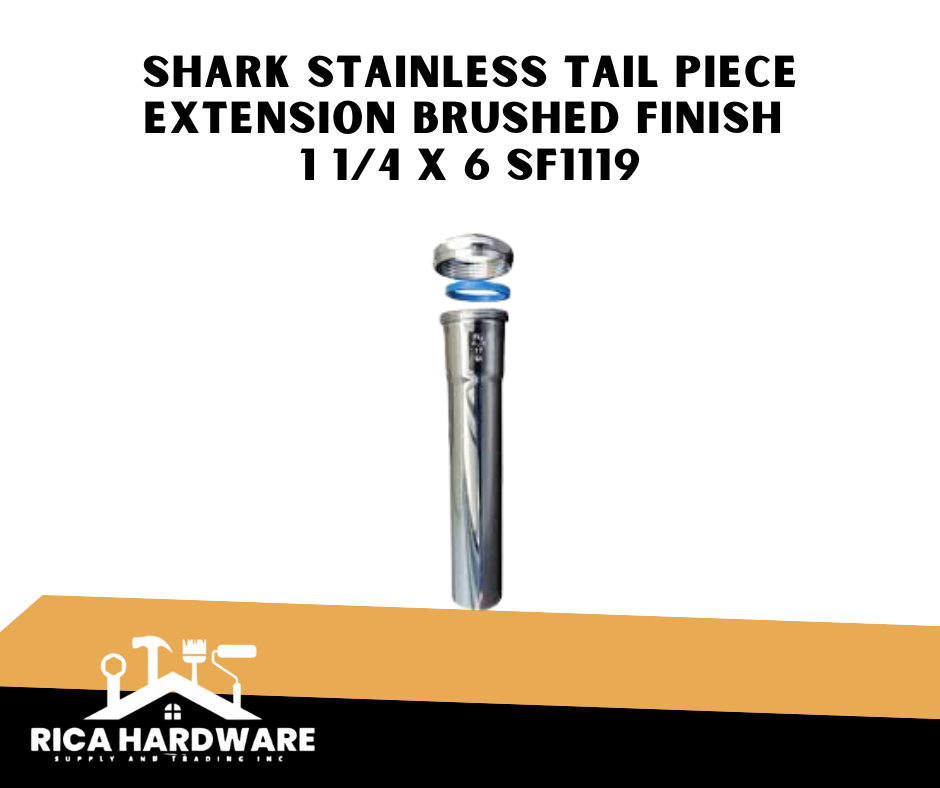 SHARK STAINLESS TAIL PIECE EXTENSION BRUSHED FINISH 1 1/4x6 SF1119