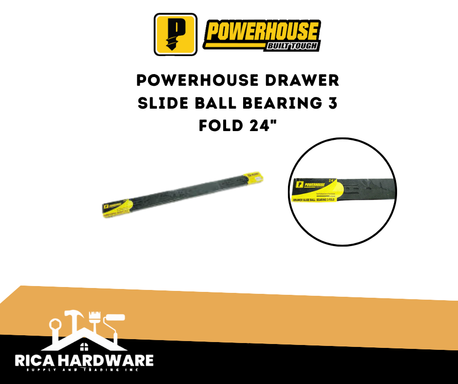POWERHOUSE DRAWER SLIDE BALL BEARING 3 FOLD 24"
