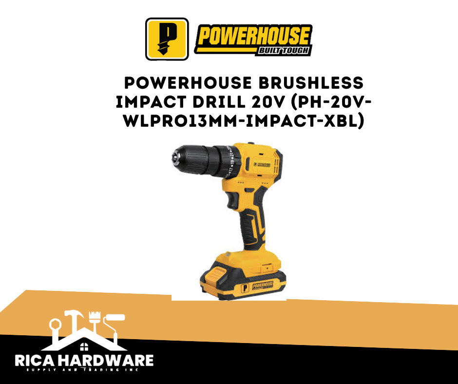 POWERHOUSE BRUSHLESS IMPACT DRILL 20V (PH-20V-WLPRO13MM-IMPACT-XBL)