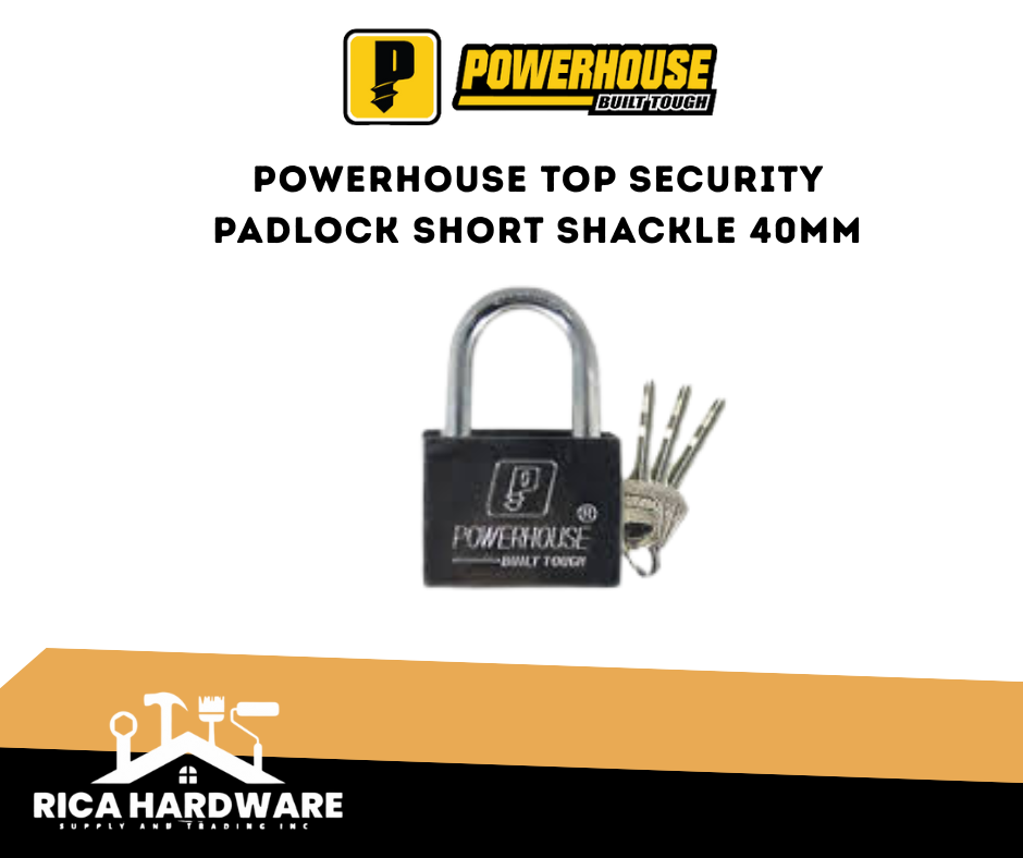 POWERHOUSE TOP SECURITY PADLOCK SHORT SHACKLE 40MM