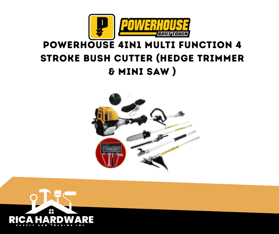 POWERHOUSE 4IN1 MULTI FUNCTION 4 STROKE BUSH CUTTER (HEDGE TRIMMER & MINI SAW )