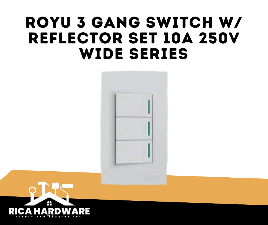 ROYU 3 GANG SWITCH W/ REFLECTOR SET WD515 10A 250V WIDE SERIES