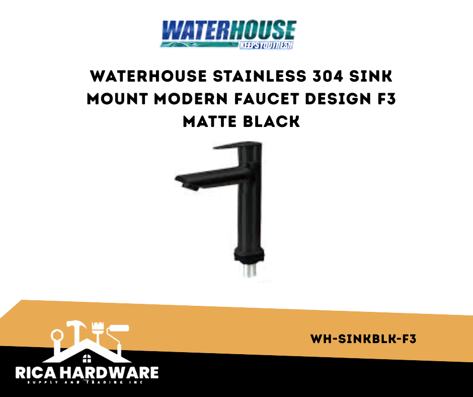 WATERHOUSE STAINLESS 304 SINK MOUNT MODERN FAUCET DESIGN F3 MATTE BLACK